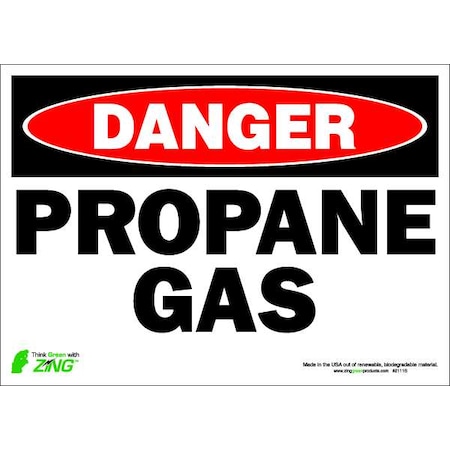 Zing Danger Sign, 10 in H, 14 in W, Polyester, Rectangle, English, 2111S 2111S