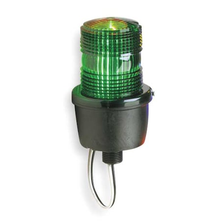 Federal Signal Warning Light, Green, Steady Burn LED, 120V AC, Not Applicable FPM, 3 1/8 in Dia., (M) 1/2 in NPT LP3ML-120G