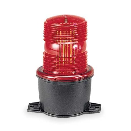 Federal Signal Warning Light, Red, Steady Burn LED, 24V DC, Not Applicable FPM, 3 1/8 in Dia., T-Mount LP3TL-024R