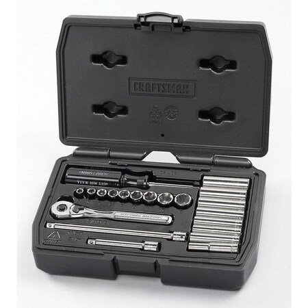 Craftsman Industrial 1/4" Drive Socket Set, 21 pcs 9-24859