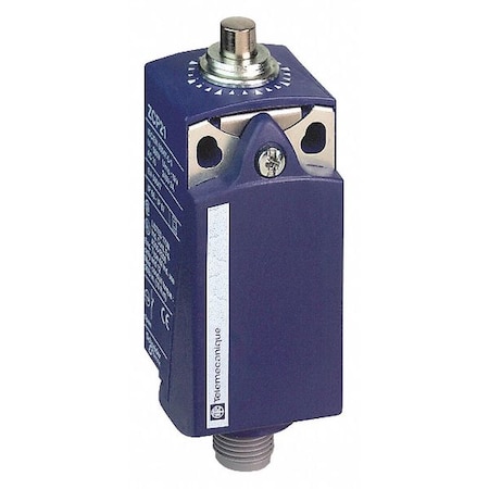 Telemecanique Sensors Limit Switch, Plunger, 1NC/1NO, 3A at 240V AC, Actuator Location: Top XCKP2110M12
