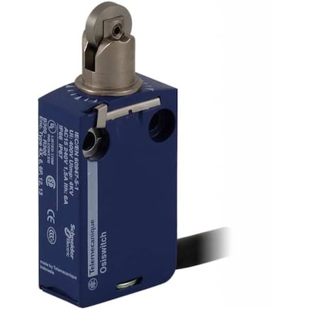 Telemecanique Sensors Limit Switch, Plunger, Roller, 1NC/1NO, 6A at 240V AC, Actuator Location: Top XCMD2102L1