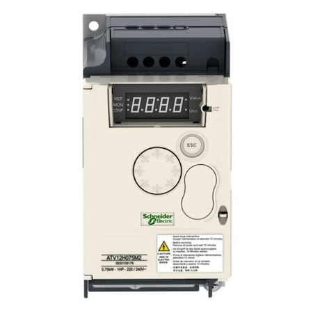 Schneider Electric Variable Frequency Drive, 1 HP, 230VAC, Altivar ATV12H075M3