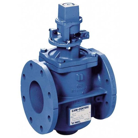Val-Matic Plug Valve, 2 1/2 In, Nut Operated, CI 5825R-CB5Y-N
