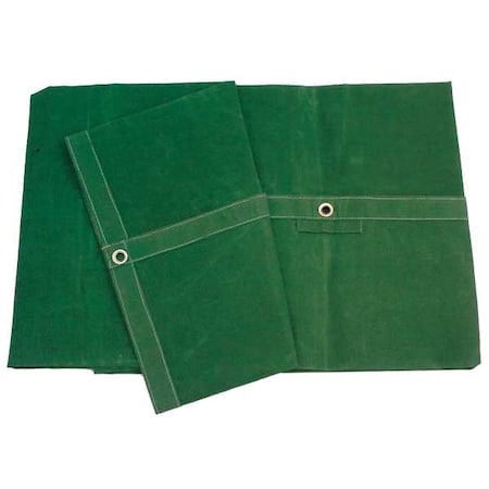 Zoro Select Standard Duty Tarp, 7 ft 6 in x 19 ft 6 in, 20 Mil, Green, Cotton Canvas 5WTT4
