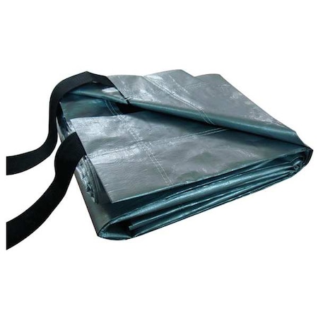 Zoro Select Heavy Duty Tarp, 29 ft 6 in x 47 ft 8 in, 12 Mil, Silver/Black, Polyethylene 5WUF4