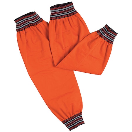 Condor Flame-Retardant Treated Cotton Sleeve, Cotton, 17 in Length, Orange, Elastic Cuff 5WYT2