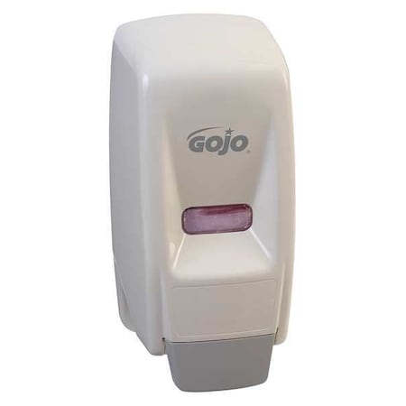 GOJO 800mL Bag-in-Box Dispenser, Push-Style, White, Depth: 5-1/8" 9034-12