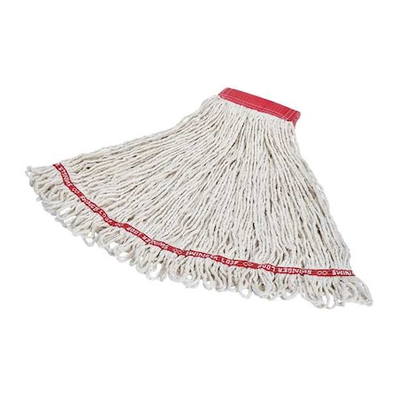 Rubbermaid Commercial 5in String Wet Mop, 20oz Dry Wt, Side Gate Connect, Loop-End, White, Cotton/Synthetic, FGC15306WH00 FGC15306WH00