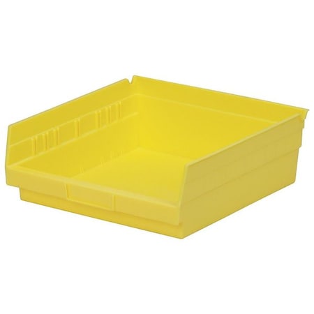 Akro-Mils Shelf Storage Bin, Plastic, Yellow, 4 in H, 11 1/8 in W, 11 5/8 in L 30170YELLO