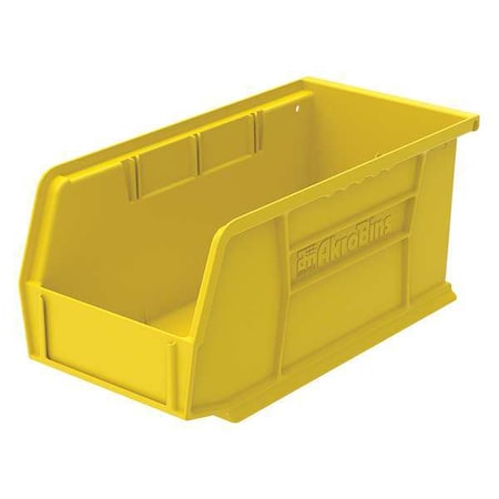 Akro-Mils Hang & Stack Storage Bin, Plastic, Yellow, 5 in H, 5 1/2 in W, 10 7/8 in L 30230YELLO