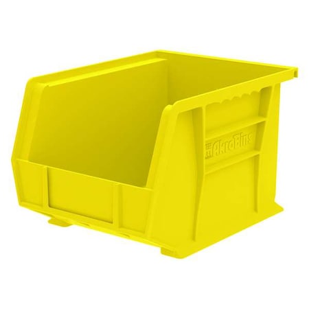 Akro-Mils Hang & Stack Storage Bin, Plastic, Yellow, 7 in H, 8 1/4 in W, 10 3/4 in L 30239YELLO