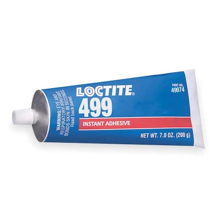 Loctite Instant Adhesive, 499 Series, Clear, 0.7 oz, Tube 135471