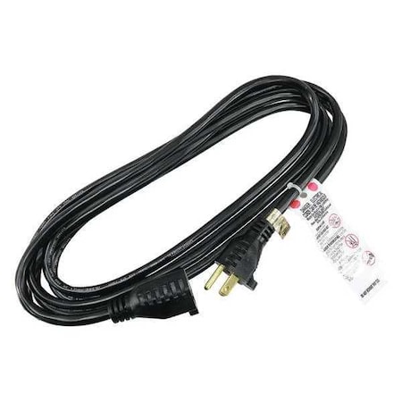 Zoro Select SJT Extension Cord, 16 AWG, Indoor, 16/3, 1 Outlets, 5-15R, Black, PVC, 5-15P, 10 ft 5XFR0ID