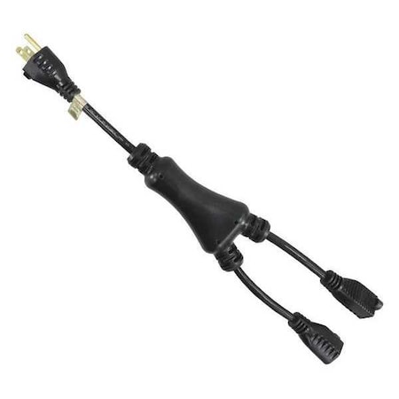 Zoro Select Splitter Power Cord, 5-15P, SJT, 1.2 ft., 15A 5XFT7ID