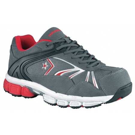 Converse Men's, Composite Toe, Athletic Work Shoes, 11, W, Gray/Red C4890