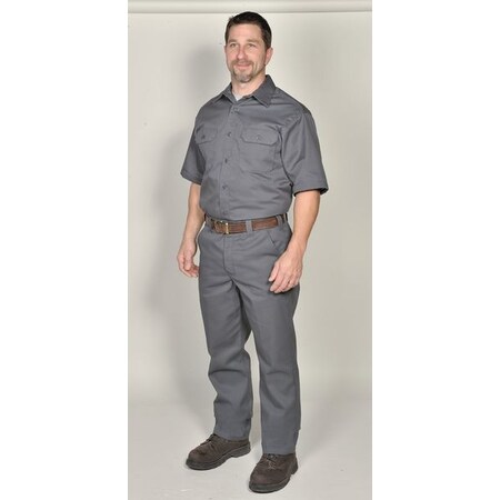 Carhartt Short Sleeve Shirt, Gray, Poly/Cott, M S223 DKG MED REG | Zoro