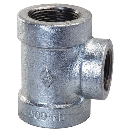 Zoro Select 1" x 1" x 3/4" FNPT Galvanized Reducing Tee 5XTJ8