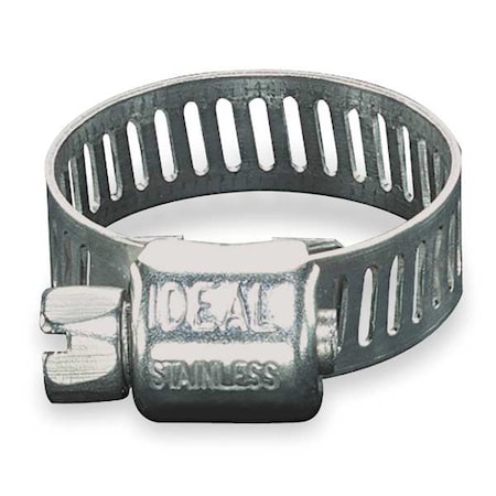 Zoro Select Hose Clamp, 5 to 5/8 in Clamping Diameter, SAE 4, 300 Stainless Steel, PK10 1A527