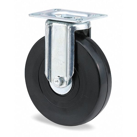 E.R. Wagner Rigid Plate Caster, Rubber, 6 in., 280 lb. 1F2306004001197R