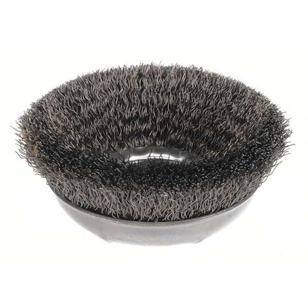 Weiler Crimped Wire Cup Wire Brush, 6", 0.020 " 93125