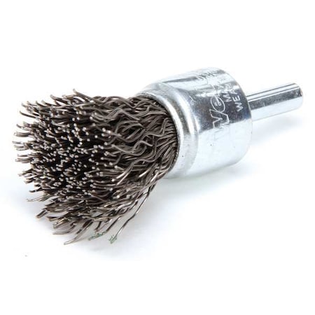 Weiler Crimped Wire End Wire Brush, Steel, 3/4" 93126