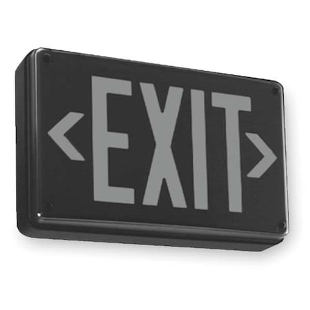 Lithonia Lighting Exit Sign, Black, 1 Face(s), LED, Universal Mount, Nickel Cadmium LV S 1 R 120/277 EL N UM 4X