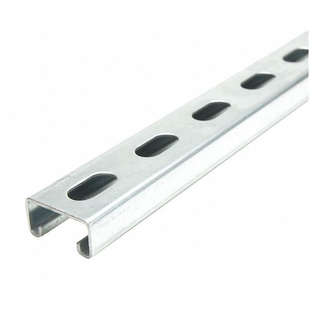 Zoro Select Single Channel Strut, Slotted, Steel, Galvanized