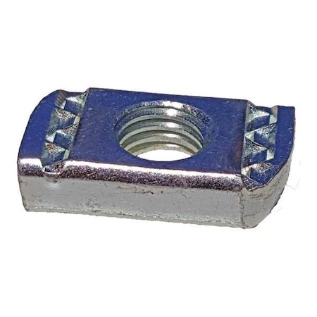 Zoro Select Channel Springless Nut, 1/4In, Silver, PK25 V220 1/4