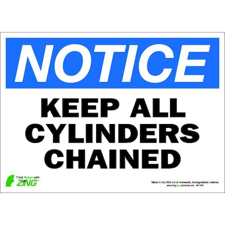 Zing Notice Sign, 10 in H, 14 in W, Polyester, Rectangle, English, 2142S 2142S