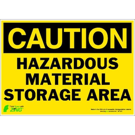 Zing Caution Sign, 10 in H, 14 in W, Polyester, Rectangle, English, 2150S 2150S