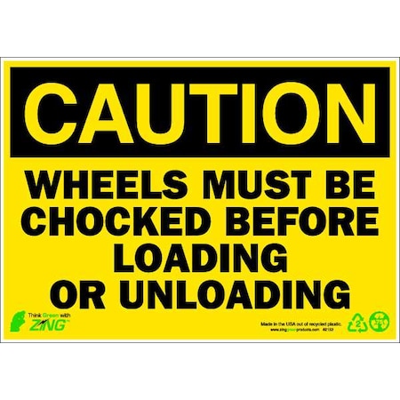 Zing Caution Sign, 10" H, 14" W, Aluminum, Rectangle, English, 2153A 2153A