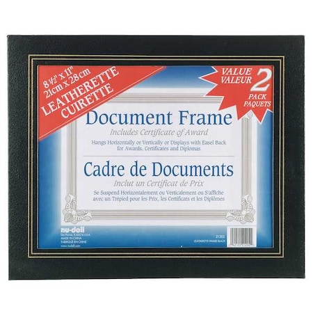 Nudell Leatherette Frame 8.5x11 Black, PK2 21202