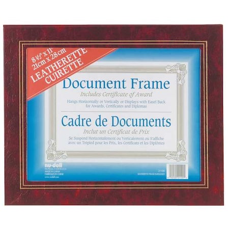 Nudell Leatherette Frame, 8.5x11 Burgundy, PK2 21200