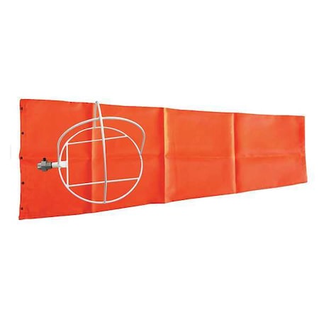 Zoro Select Portable Windsock, Orange, Polyester, 55 in Length, Windsock with Mounting Hardware 5YGF1