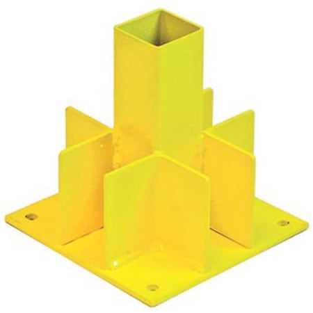 Guardian Guardrail Post Stair Mount, Yellow, Welded Steel, 6 in Length 61140