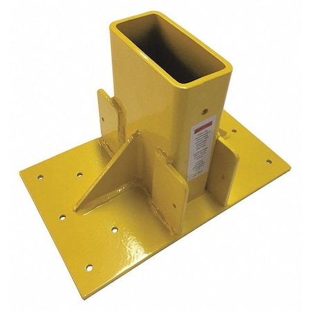 Guardian Guardrail Post Stair Mount, Yellow, Welded Steel, 10 in Length 61141