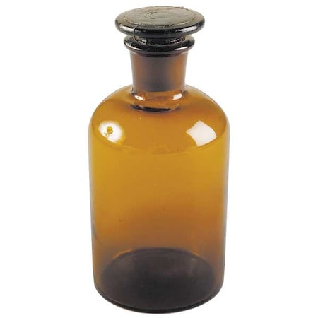 LAB SAFETY SUPPLY Reagent Bottle, Amber, Narrow, 60 mL, PK8 5YHG3