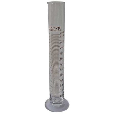 Zoro Select Graduated Cylinder, 250mL, Glass, Clear, PK6 5YHY2