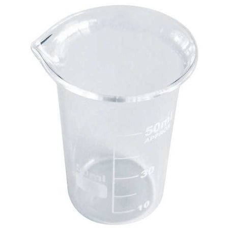 Zoro Select Beaker, Tall Form, Glass, 50mL, PK12 (Formerly Lab Safety Supply) 5YHA1