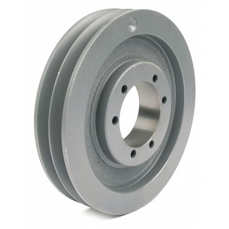 Zoro Select 1/2 in to 2-1/2 in Quick Detachable Bushed Bore 2 Groove V-Belt Pulley 7.75 in OD 742B