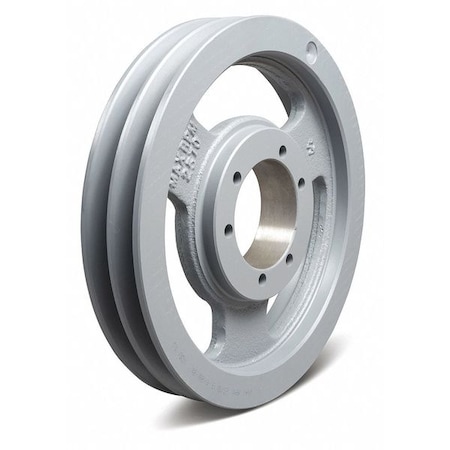 Zoro Select 1/2 in to 1-15/16 in Quick Detachable Bushed Bore 2 Groove V-Belt Pulley 8 in OD 3V802