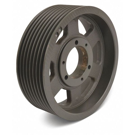 Zoro Select 1 in to 3-15/16 in Quick Detachable Bushed Bore 8 Groove V-Belt Pulley 16 in OD 5V1608