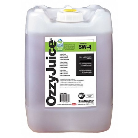 Smartwasher Cleaning Solution, Ozzy Juice, Industrial Grade, SW-4, 5 Gal, Pail 14148