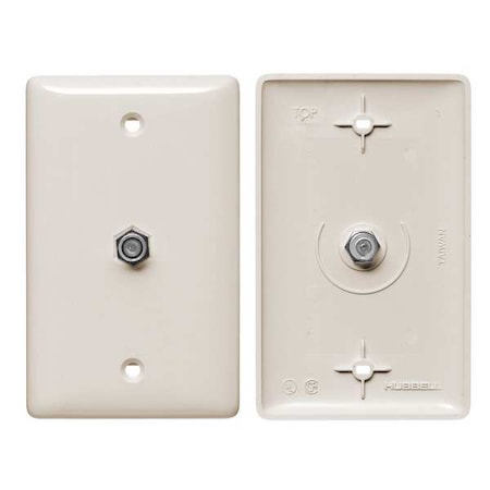 Hubbell Wiring Device-Kellems Video Wall Plate and Jack, F Type, Lt Al NS750LA