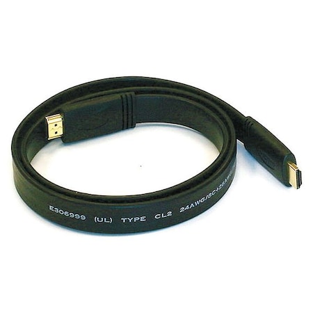 Monoprice Flat HDMI Cable, Std Spd, Black, 3ft, 24AWG 4157