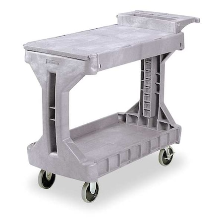 Akro-Mils Utility Cart with Flip-Gate Flush Plastic Shelves, High-Density Polyethylene, 400 lb Load Capacity 30930GREY