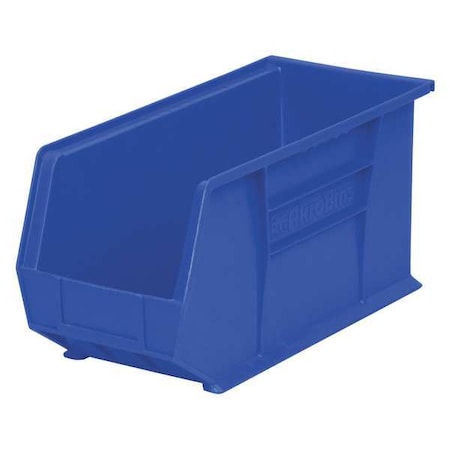 Akro-Mils Hang & Stack Storage Bin, Plastic, Blue, 9 in H, 8 1/4 in W, 18 in L 30265BLUE