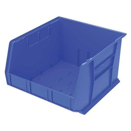 Akro-Mils Hang & Stack Storage Bin, Plastic, Blue, 11 in H, 16 1/2 in W, 18 in L 30270BLUE