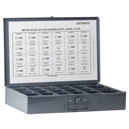 Metric Blue M10; M6; M8 Hex Head Cap Screw Assortment, Blue Phosphate Finish, Steel UST900010